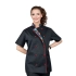 Bluza kucharska damska czarna rękaw krótki lamówka wzór W4 roz. M – bluza kucharska – odzież gastronomiczna